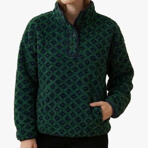 Green and Navy Plaid fleece